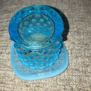 Fenton Top Hat Opalescent Light Blue Hobnail Perfect Condition VINTAGE Rare Find
